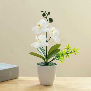 Piantatrici pentole phalaenopsis artificiale orchidea bonsai in plastica pianta falsa da giardino da giardino esterno pianta in vaso in vaso per la casa di nozze decorazione