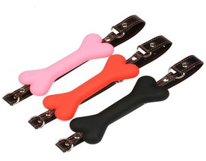 Fun Dog Bone Mouth Gag Plug Gel Silice Bocchetta morso boccone bdsm bondage gags addestramento giocattoli per sesso per adulti BXA6803505571