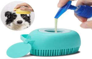 浴室の犬のグルーミング犬のバスブラシマッサージグローブソフトセーフティシリコーンと猫用のシャンプーボックスペットアクセサリーもシャワーも2184910