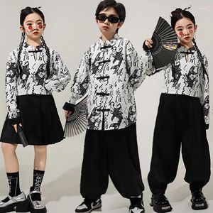 Stage Wear Children Chinese Style Costume For Boys And Girls Jazz Dance Outfit China-Chic Hip Hop Street Show Suit VDL235