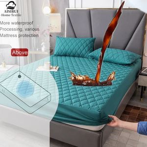 Водонепроницаемое загущное матрас Topper Pad Anti-Bacterial Mattress Protector Cover с эластичной полосой стеганой крышка для листа 240411