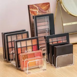 Caixas de armazenamento bandeja de sombra rack de rack transparente colorida acrílica caixa de maquiagem de pó de pó de cosméticos blush prateleira classificação de separação de desktop