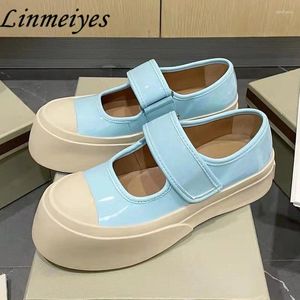 Casual Shoes Candy Color Thick Sole Canvas Women Round Toe Shallow Walk Female Comfort Flat Platform Loafers Woman