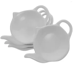 Tea Trays 4 Pcs Teapot Shaped Ceramic Dish Teabag Tray Decorative Spoon Rest Sauce Plates Ceramics Delicate Holder