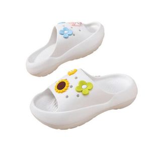 Spring and summer internet celebrity hot selling thick soled one line slippers for women, fashionable stepping stool feeling soft soled beach slippers 045