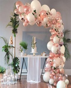 Patimate Rose Gold Balloon Arch Zestaw Garland Birthday Baloon Party Decor Kids Baby Shower Lateks Konfetti Ballon 21110326966761303