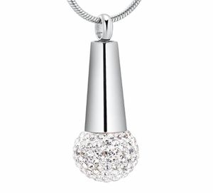 LKJ11732 Crystals Microphone Hanger Pendant For Music Lovers Ash Memorial Urn Keepsake Rostfritt stål Cremation Jewelry5635767