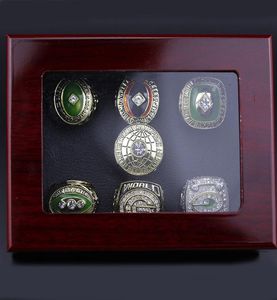 7pcs 1961 1962 1965 1966 1967 1996 2010 Packer Ship Ring Collector 's Display7160876