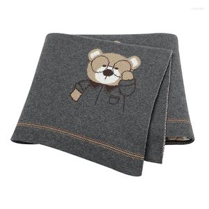 Cobertores Baby Clanta de bebê Bear Bear menina de malha de malha de malha colchas de berço de algodão 100 80 cm de garoto carrinho de bebê