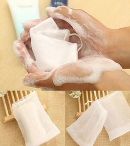 New10pcslot doublelayer soap Net nontoxic Soap Mesh bags handmade easy bubble mesh bag white color high quality A505341201