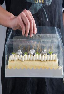 Прозрачная упаковочная коробка для пирога с ручкой Ecofriendly Clear Plastice Cake Box выпекать швейцарский ролл1 1277 v22893628