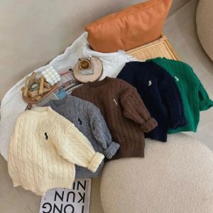 Crianças de suéter quente bebê menino menina fofa bordando espessamento suéteres tendem a pullover solto casual infantil roupas de outono roupas de inverno