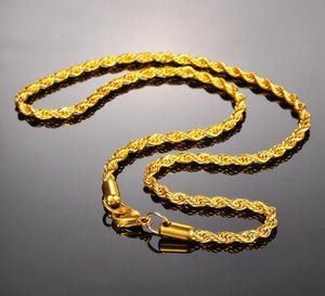 Rostfritt stål halsband kvinnor män kedja halsband ed rep kedja guld färg uttalande halsband fina smycken 4m9669820