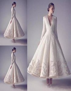 Ashi Studio Evening Sukienki na studniowe sukienki Pure White Białe długi rękaw głębokie szyi z koronką koronkową koraliki zastosowane TREAL -DENCJA SURES8563026