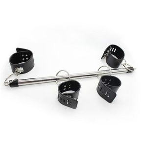 BDSM Toys Stainless Steel Metal Adjustable Spreader Bar Bondage Set Unisex Sex Slave Handcuffs Ankle Cuffs Fetish Restraints Shack8015266