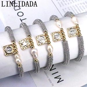 Strand 5pcs Fashion Flower Spacer BACELTE BACELE PARA MULHERES Jesus Virgem Maria Religião Charms Stretch Jewelry Gift