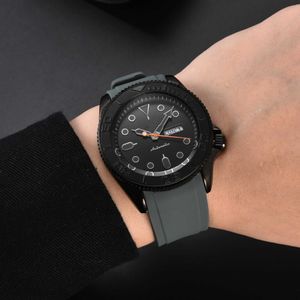 Watch watches AAA 2024 Mens Watch Three Pin Full Function Silicon Tape Trendy and Fashionable Quartz Watch