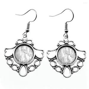 Brincos de bala de flor redonda estilo cameo Cabochon Base de pingente que configura o brinco masculino Acessórios para mulheres joias