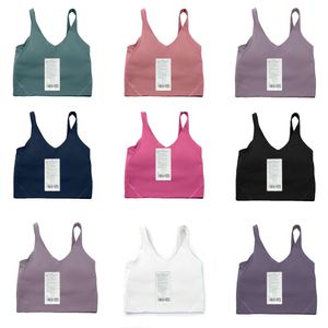 LL 여성 스포츠 요가 브라 조끼 모여 U-Back Tank Tops 고품질 피트니스 사이클링 피트니스 통기성 빠른 건조 여성 최고 새로운 의상 외부 복장 2024