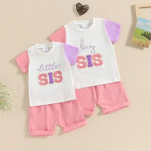 Set di abbigliamento Focus Norm 0-5y Bagno Abbigliamento sorella 2 pezzi Lettera Camita