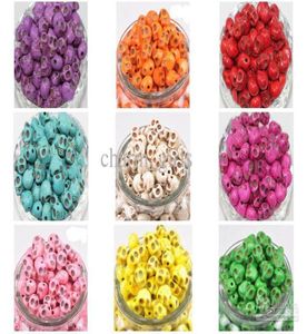 Skull Turquoise kamień szlachetny luźne koraliki Charms Skull Bead Fit DIY Handcraft 12mm Mix 1000pcs2427859