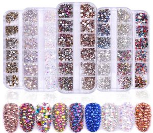 Tatyking 8 Styles Nail Art Ownestones Kit Catftones Trinestones для ногтей наполовину жемчужина лошадь глаз.