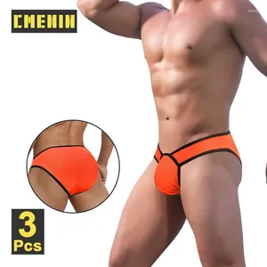 アンダーパンツCMENIN 3PCS MENセクシーな下着ブリーフ夏の通気性メッシュメンズパンティーシシースリップジョックストラップブリーフ大きなポーチマン