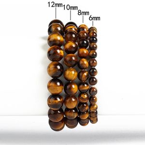 Fashion Lightning Tiger Eye Bracelets Men 412mm Natural Energy Stone Beads Reiki Healing for Women Jewelry Pulseras 240423