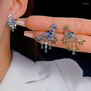 Dangle Ohrringe Luxury weibliche Brid Tassels Mode Kupfer CZ Schmuck romantische Hochzeitsstift für Frauen Mädchen