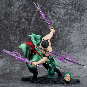 Actionspielzeugfiguren 26 cm Cartoon Anime One -Stück Figur Neue Welt Roronoa Zoro dreitausend Welt großer Asura PVC Action Model Geburtstagsgeschenke