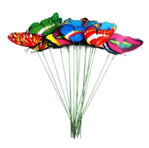 Decorações de jardim 7cm Simulação Butterfly Inserir decoração de jardinagem Arranjo de flores Decoração de floresta PVC Butter impermeável9094319