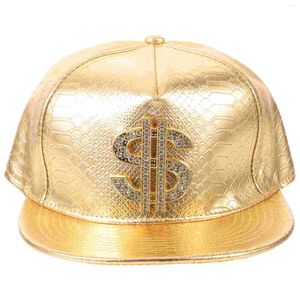 Ballkappen Punk für Männer Hut Krokodilmuster Gold Dollar Schild Hip-Hop Flat Rand Sun Baseball Baseball im Freien