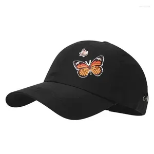 Ballkappen Sommer Polyester Schmetterlingsmuster Casquette Baseball Cap Verstellbare Schnapphüte für Mädchen und Frauen 08