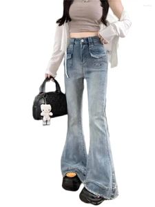 Frauen Jeans Blue Y2K Flare Vintage Cowboyhose Harajuku 90er ästhetische Denimhose Japanisch 2000er Jahre Trashy Clothes 2024