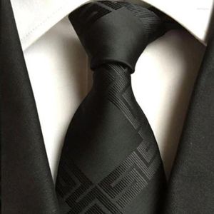 Bow Ties Men Black Woven Jacquard Business Tie Casual Neck Accessory Dropship