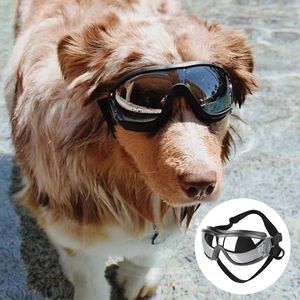 Odzież dla psów 1PC PET Okulary przeciwsłoneczne Wodoodporne okulary ochronne anty-UV średnie i duże psy z regulowanym paskiem