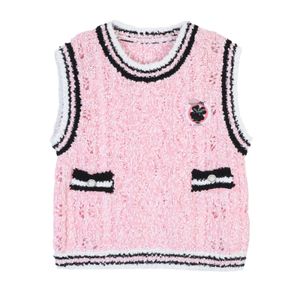 421 2024 Runway Sommermarke gleiche ärmer und schwarz weiß rosa Flora Print Crew Hals Mode Kleidung hochwertige Damen Mingmo