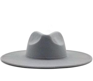 Classical Wide Brim Fedora Hat Black white Wool Hats Men Women Crushable Winter Hat Wedding Jazz Hats3590490