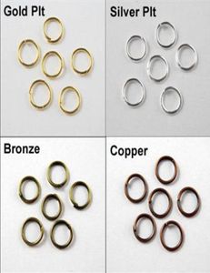 4mm hoppringar öppna kontakter guld silver brons kopparanslutningar 6Colors säljer 2000pcslot DIY3364273