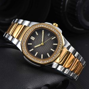 Titta på Watches AAA 2024 MENS Titta på Diamond Ring Steel Band Multi Function Parrot Thread Quartz Watch