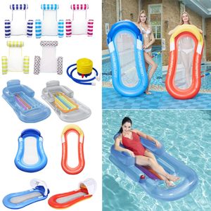 Linha flutuante inflável dobrável colchões de ar de verão pvc piscina de piscina inflável de cadeira de cama para dormir para dormir 240425