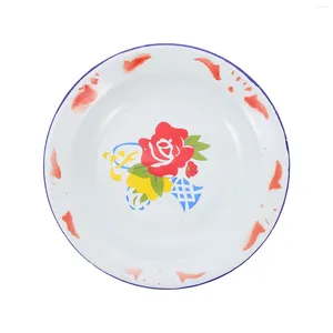Dinnerware define upkoch enamelware asiático com padrão floral vintage para jantar para piquenique ao ar livre churrasco e manteiga