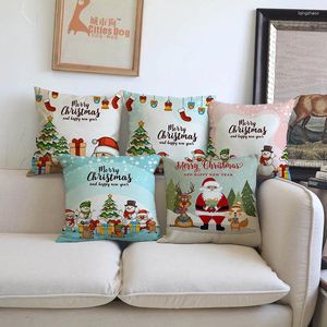 Kudde god jul lyckligt år brev tecknad söt jultomten snögubbe fall soffa semester dekorativ täckning
