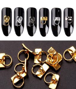 100pcs Metal Stick Gold Silver Kupfer Bienenflügelstollen für Nägel Design Charms Manicure 3D Nail Art Dekorationen1631410