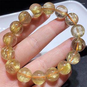 Pulseiras de link 13mm de quartzo dourado de 13 mm feminino de charme cura de cura do reiki yoga jóias de pulso de jóias 1pcs