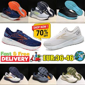 Ny stil löpskor Brooks för män Kvinnor Glycerin 20 Designer Sneak Hyperion Tempo Triple Black White Navy Blue Grey Mens Outdoor Sports Shoes