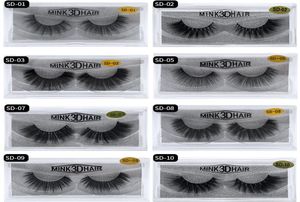 20 Style 3D Mink Hair Fake Eyelash 100 Thick Real Mink Hair False Eyelashes Natural Extension Fake Eyelashes DHL 3068673