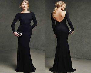 Slimfit black spandex formal evening dress long sleeve sexy backless neckline small fishtail brand new customization3500691