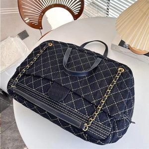 Louls Vutt Designer Travel Bag Chain Denim Bowling Shoulder Bag Unisex Tote Luxury Airport Väskor Canvas Fabric Stor kapacitet Handväska 41 PTGF