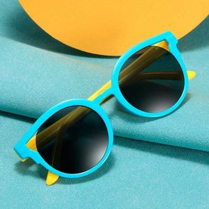 Sunglasses New Children Sunglasses Boys Girls Cute Color round Sunglasses Kids Vintage Sunglasses Protection Classic cat eye sun glasses